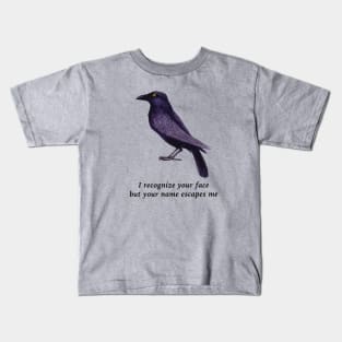 Crows Are Smart, Facial Recognition Joke Kids T-Shirt